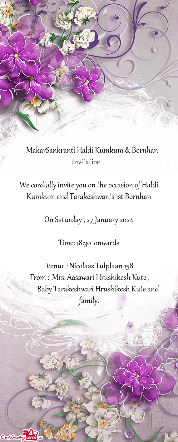 🎊 MakarSankranti Haldi Kumkum & Bornhan Invitation 🎊