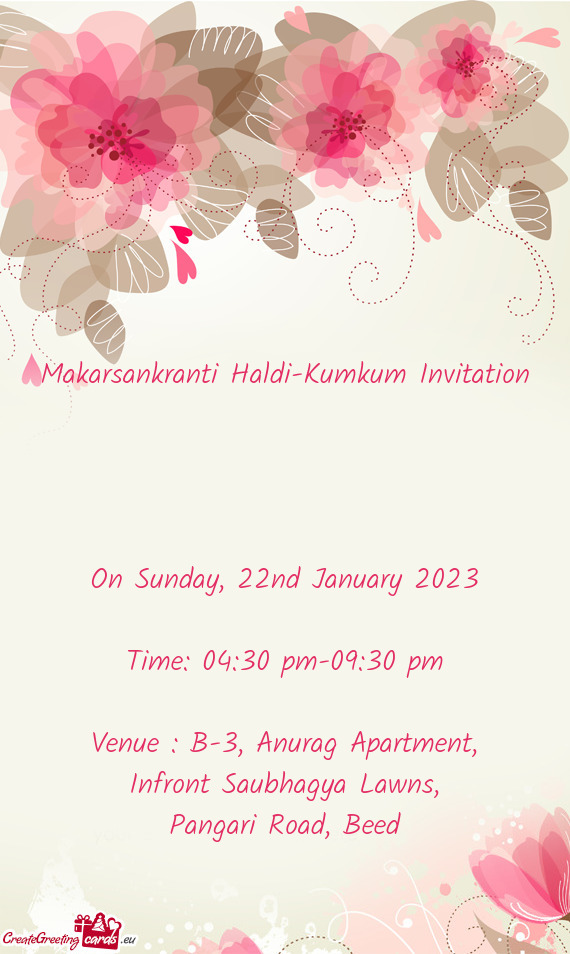 Makarsankranti Haldi-Kumkum Invitation