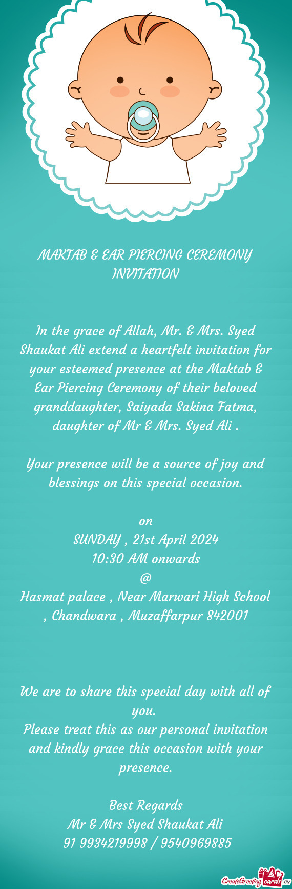 MAKTAB & EAR PIERCING CEREMONY INVITATION