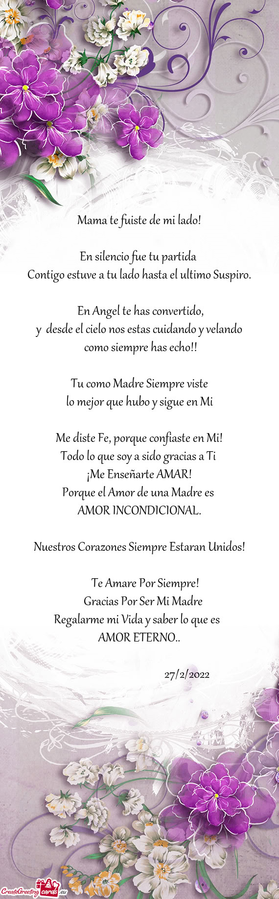 Mama te fuiste de mi lado