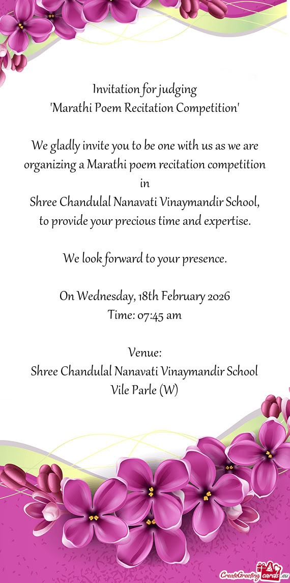 "Marathi Poem Recitation Competition"