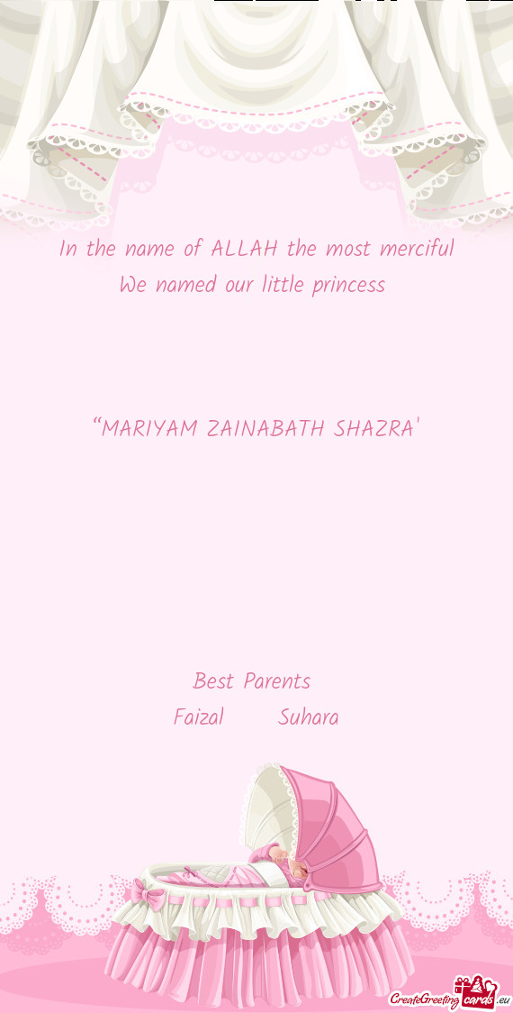 ??MARIYAM ZAINABATH SHAZRA”