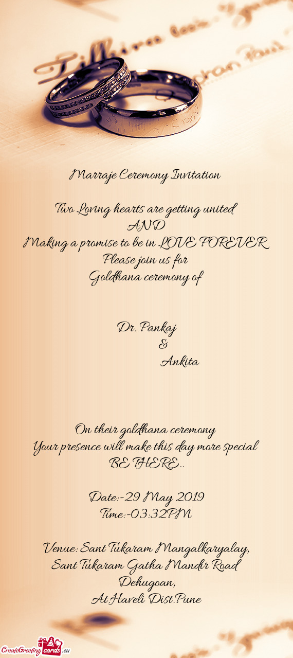 Marraje Ceremony Invitation