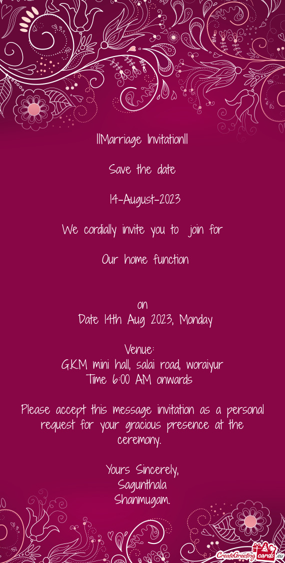 ||Marriage Invitation||