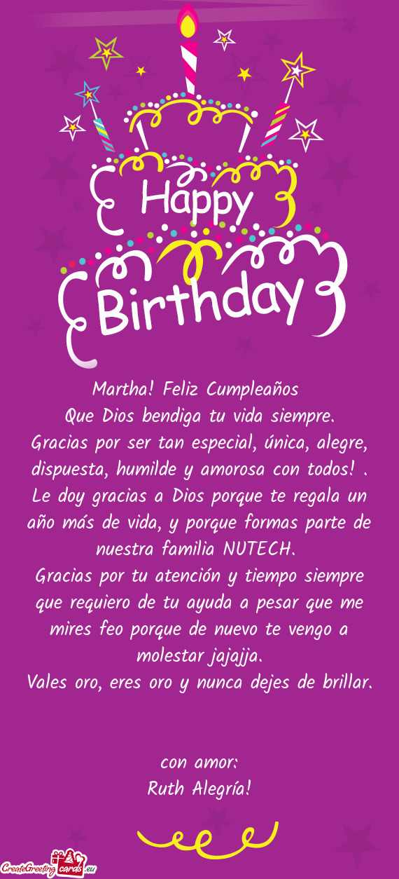 Martha! Feliz Cumpleaños