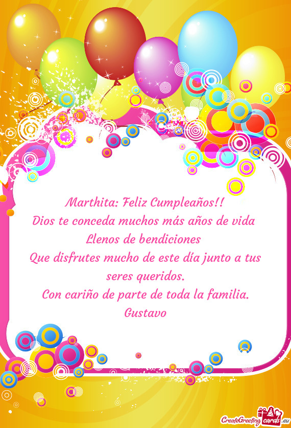 Marthita: Feliz Cumpleaños