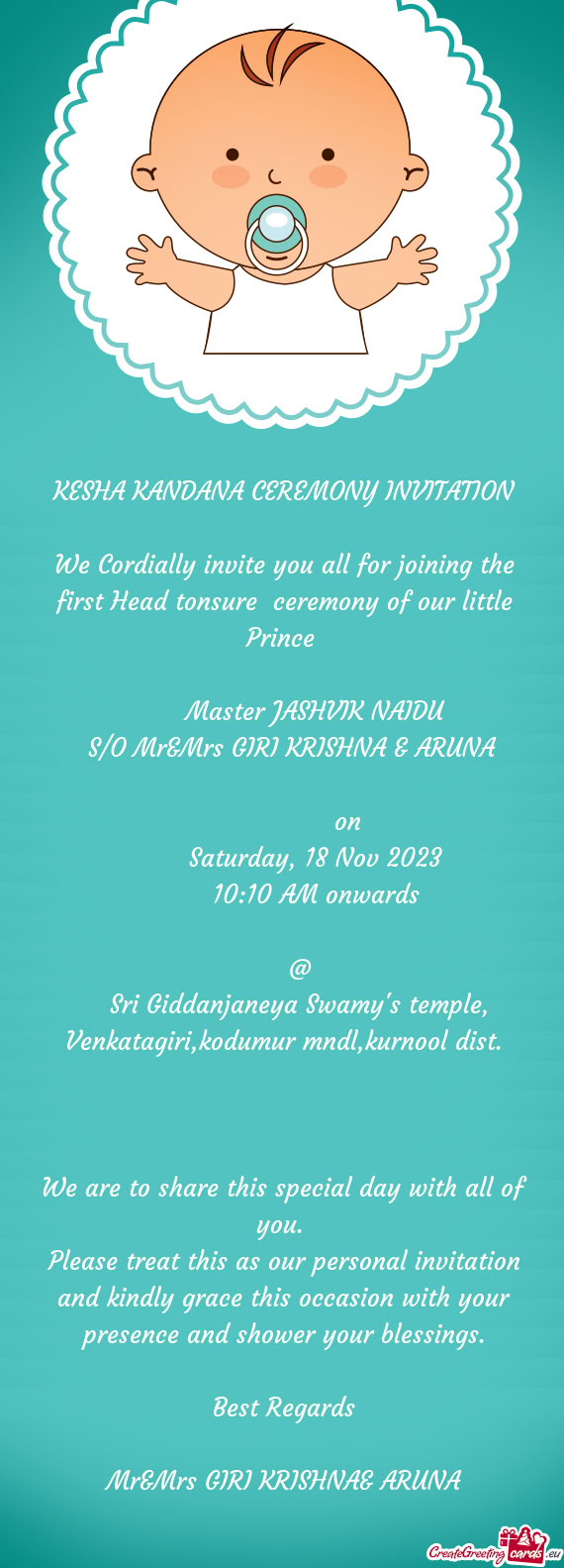 Master JASHVIK NAIDU