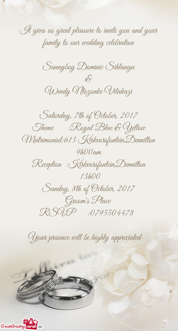 Matrimonial:613 Kirkvorsfontein,Dennilton 9h00am