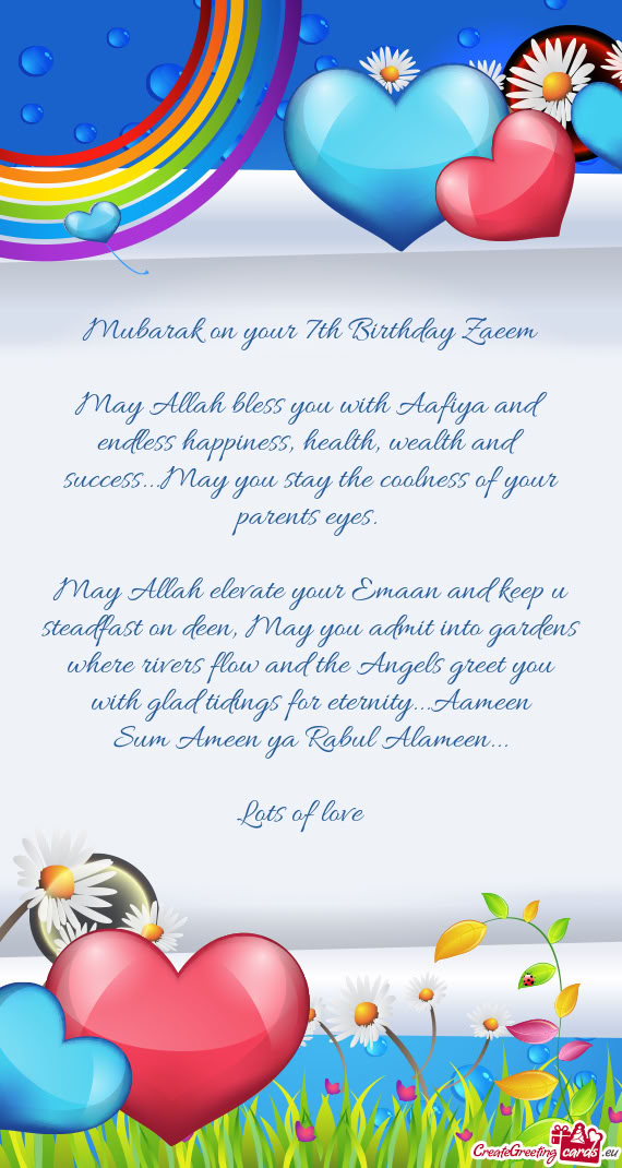 May Allah bless you with Aafiya and endless happiness, health, wealth and success...May you stay the
