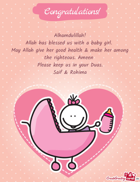 May Allah give her good health & make her among the righteous. Ameen