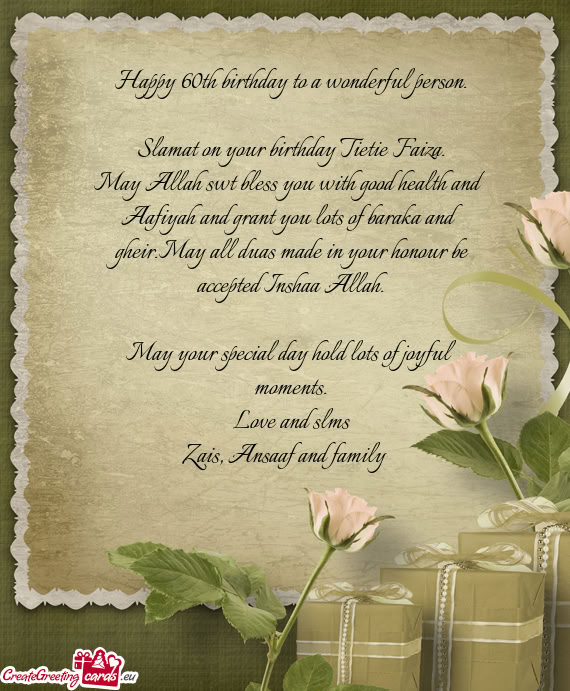May Allah swt bless you with good health and Aafiyah and grant you lots of baraka and gheir.May all
