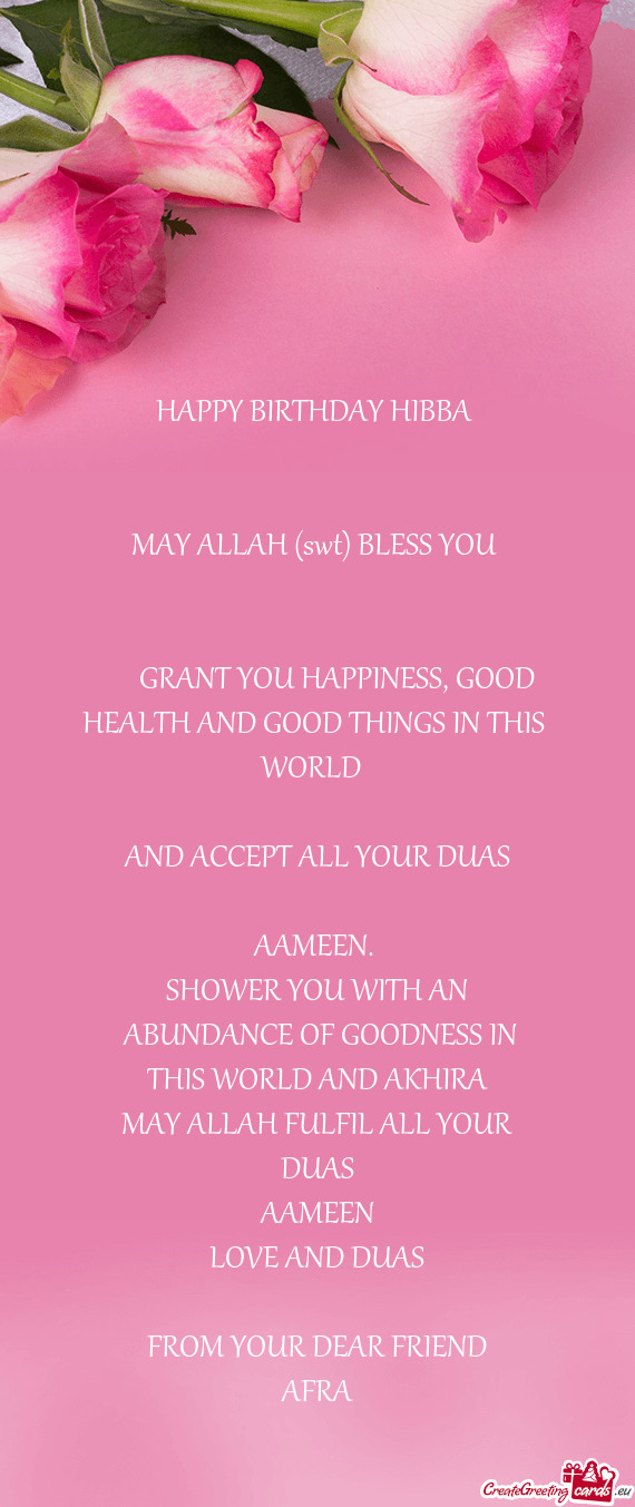 MAY ALLAH (swt) BLESS YOU