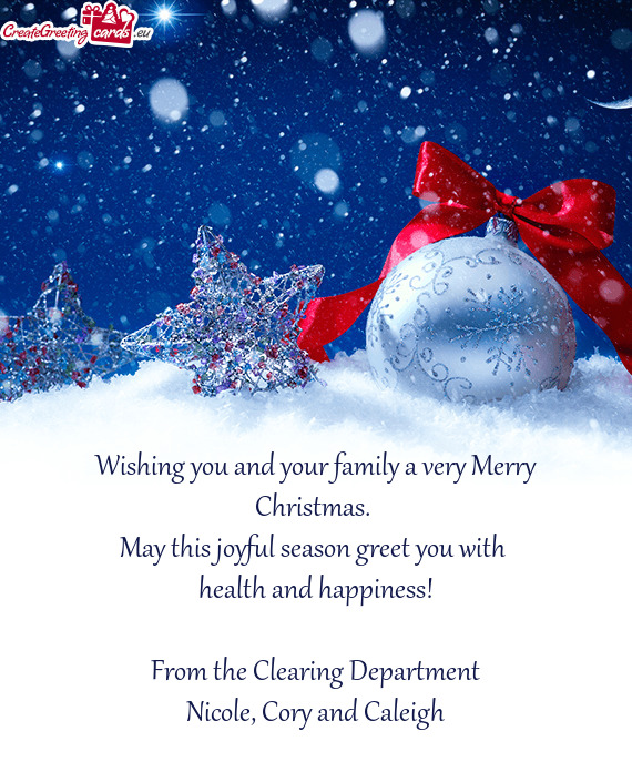 May this joyful season greet you with