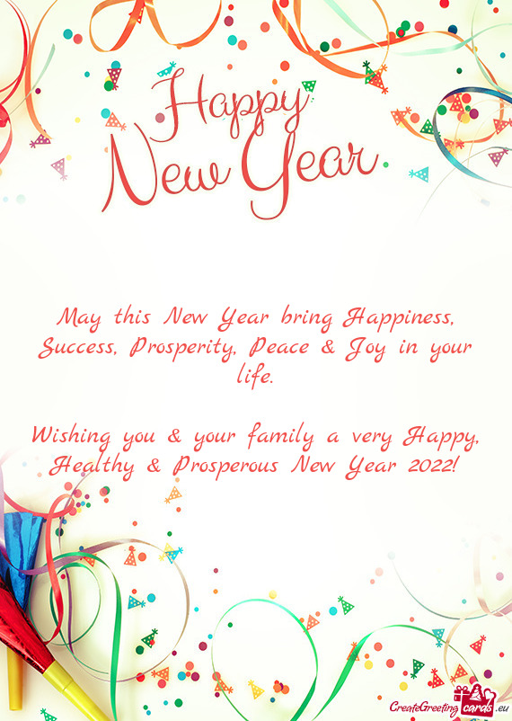 May this New Year bring Happiness