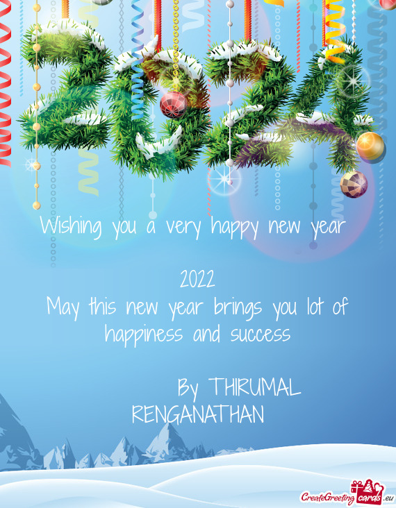 May this new year brings you lot of happiness and success