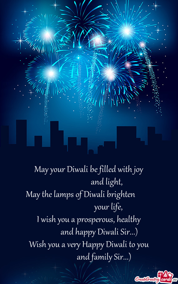 May your Diwali be filled with joy