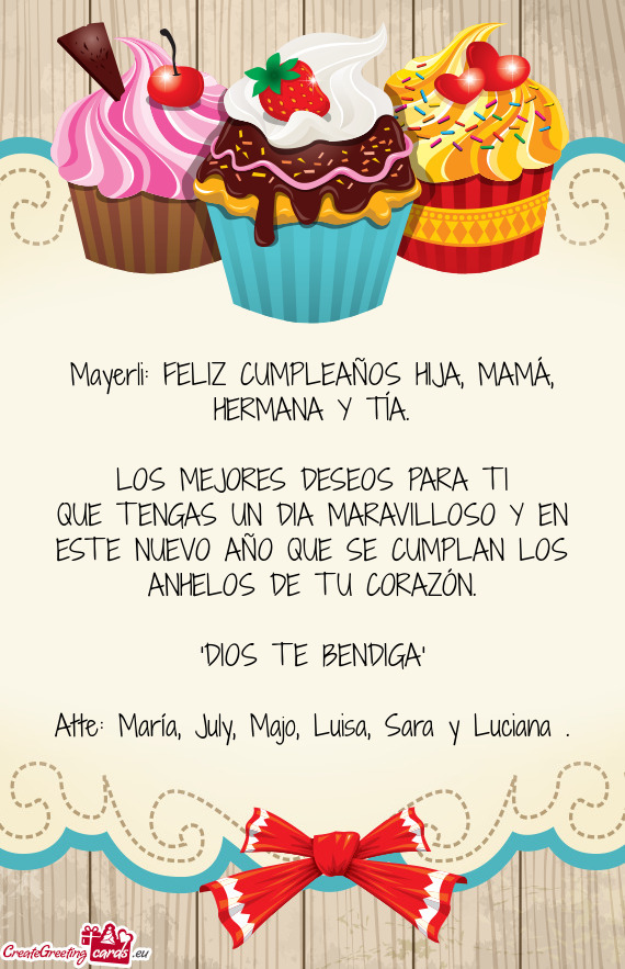 Mayerli: FELIZ CUMPLEAÑOS HIJA, MAMÁ, HERMANA Y TÍA