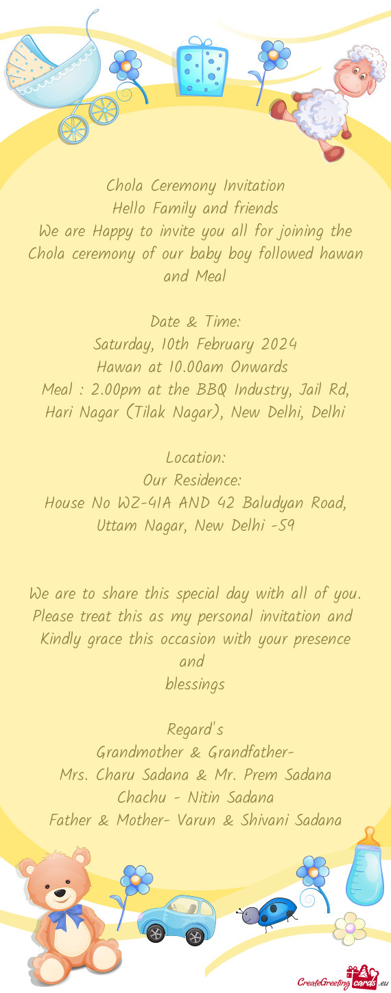 Meal : 2.00pm at the BBQ Industry, Jail Rd, Hari Nagar (Tilak Nagar), New Delhi, Delhi