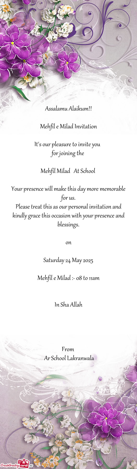 Mehfil Milad At School