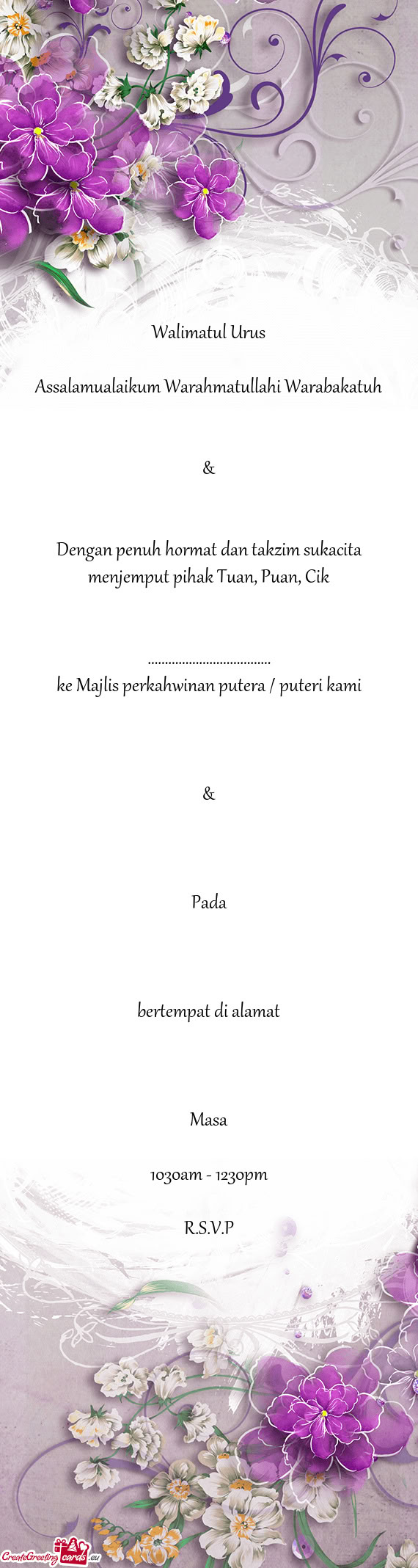 Menjemput pihak Tuan, Puan, Cik