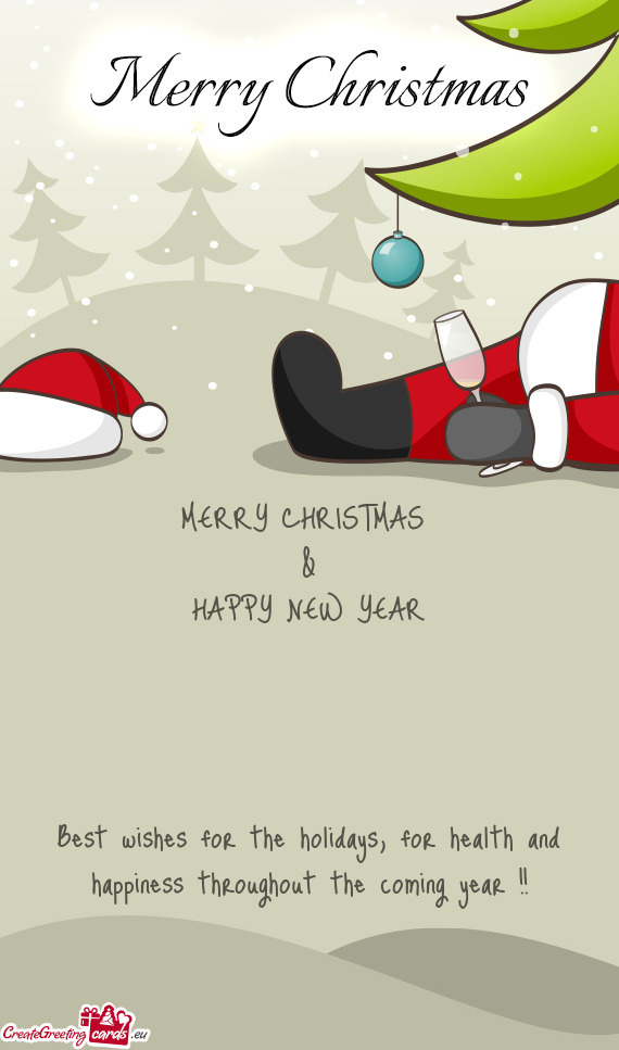 MERRY CHRISTMAS 
 &
 HAPPY NEW YEAR
 
           
 Best wishes for