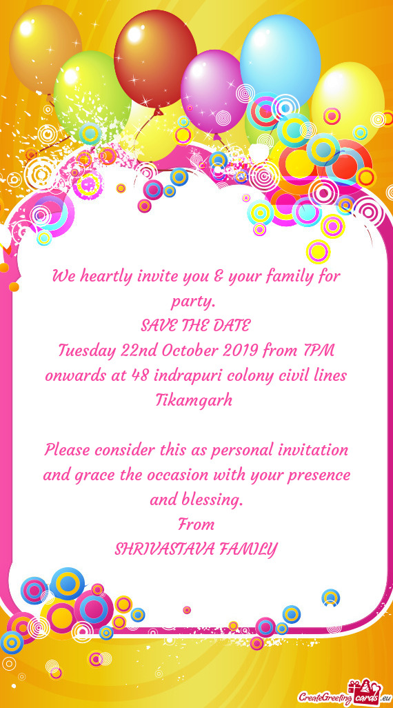 Mgarh 
 
 Please consider this as personal invitation and grace the occasion with your presence and