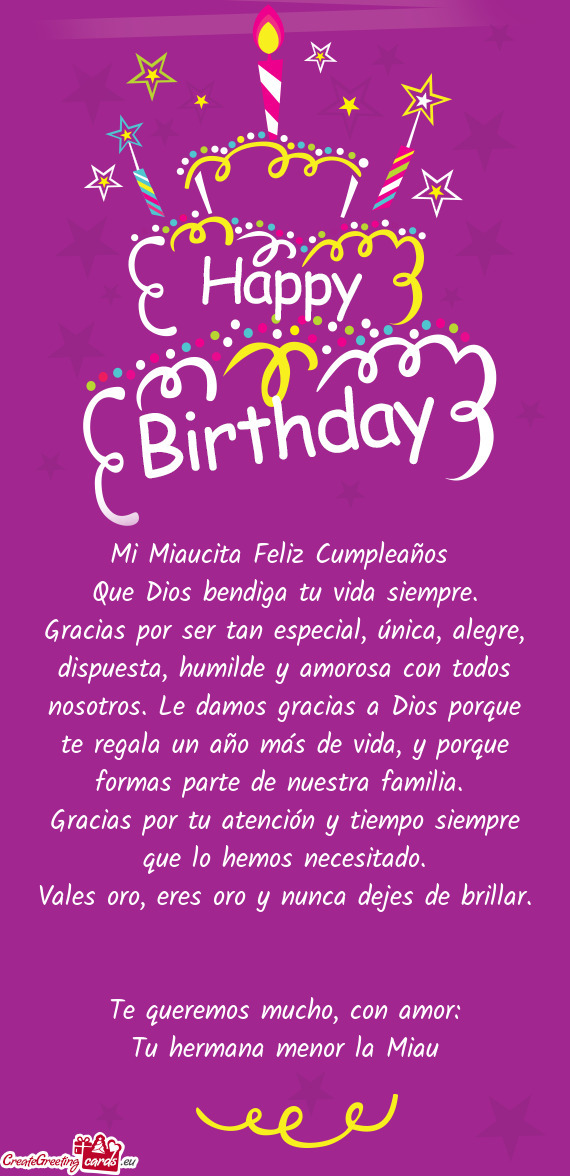 Mi Miaucita Feliz Cumpleaños