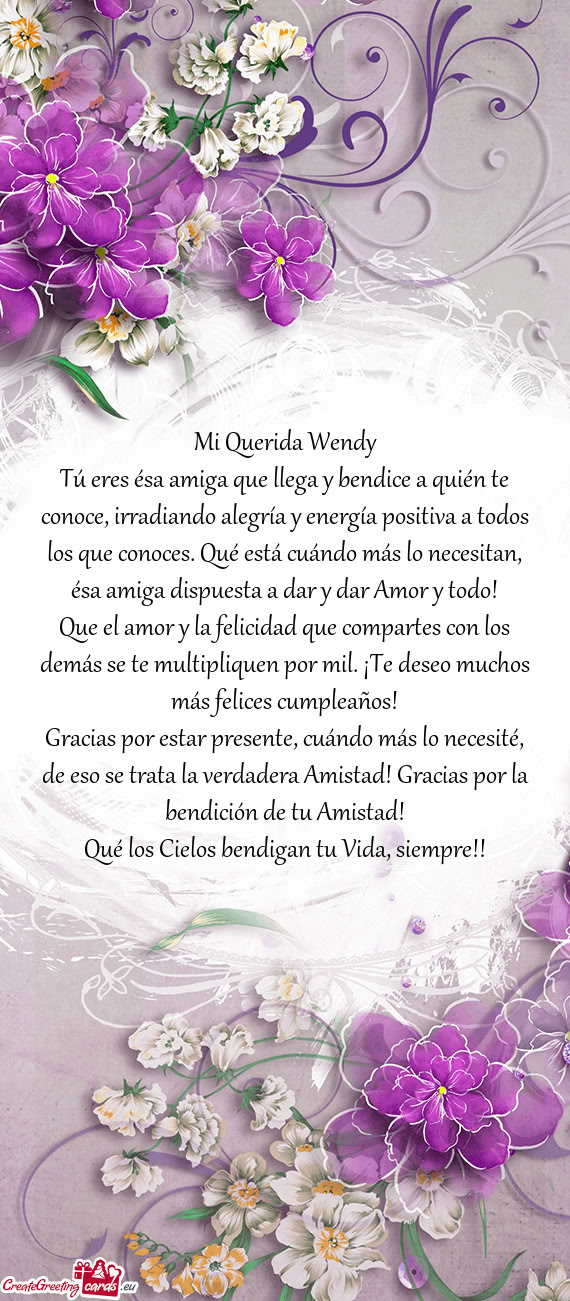 Mi Querida Wendy