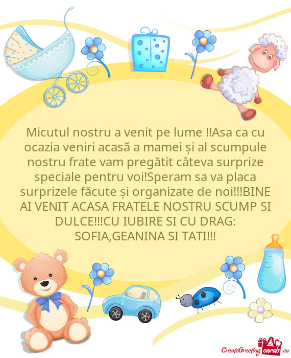 Micutul nostru a venit pe lume !!Asa ca cu ocazia veniri acasă a mamei și al scumpule nostru frate