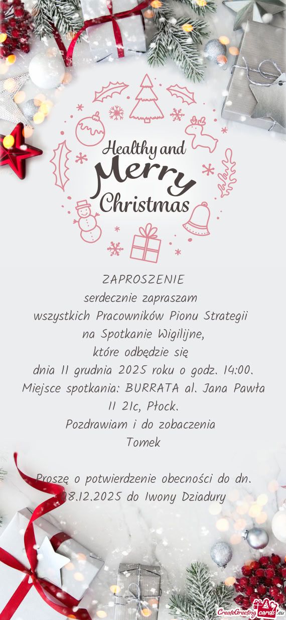 Miejsce spotkania: BURRATA al. Jana Pawła II 21c, Płock