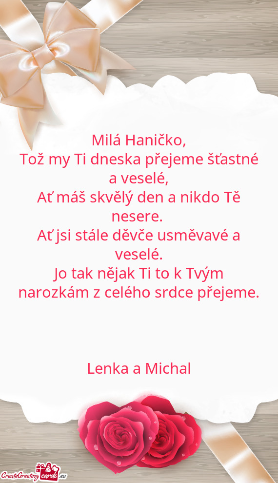 Milá Haničko