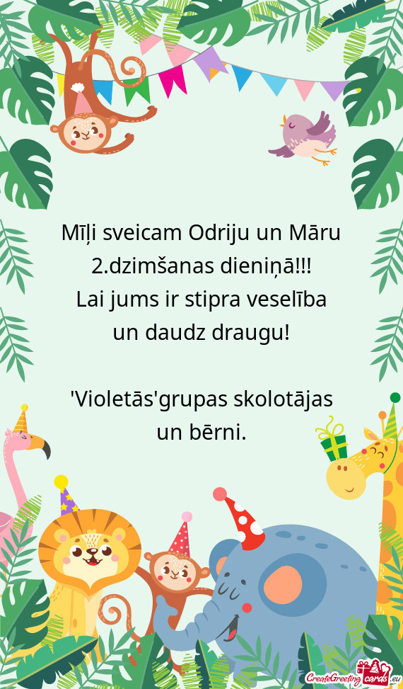 Mīļi sveicam Odriju un Māru 2.dzimšanas dieniņā