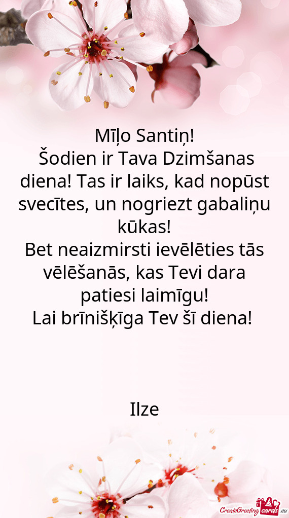 Mīļo Santiņ