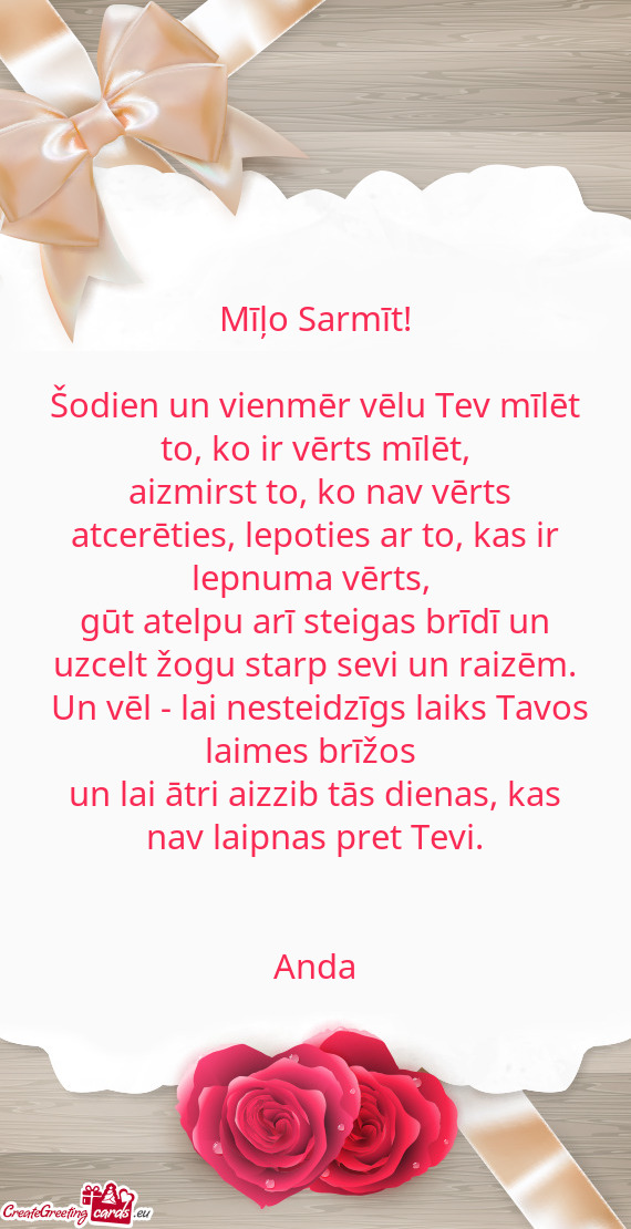 Mīļo Sarmīt