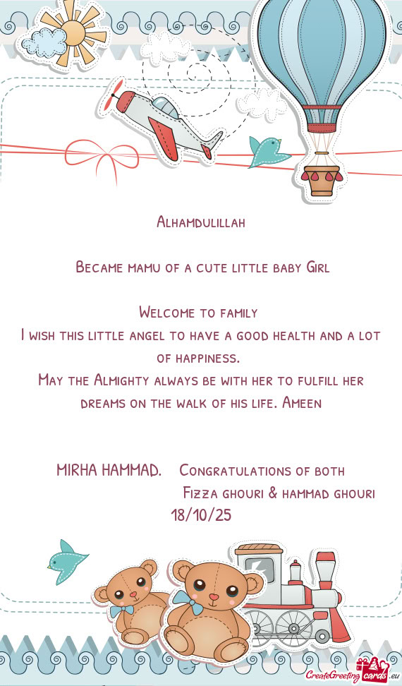 MIRHA HAMMAD. Congratulations of both