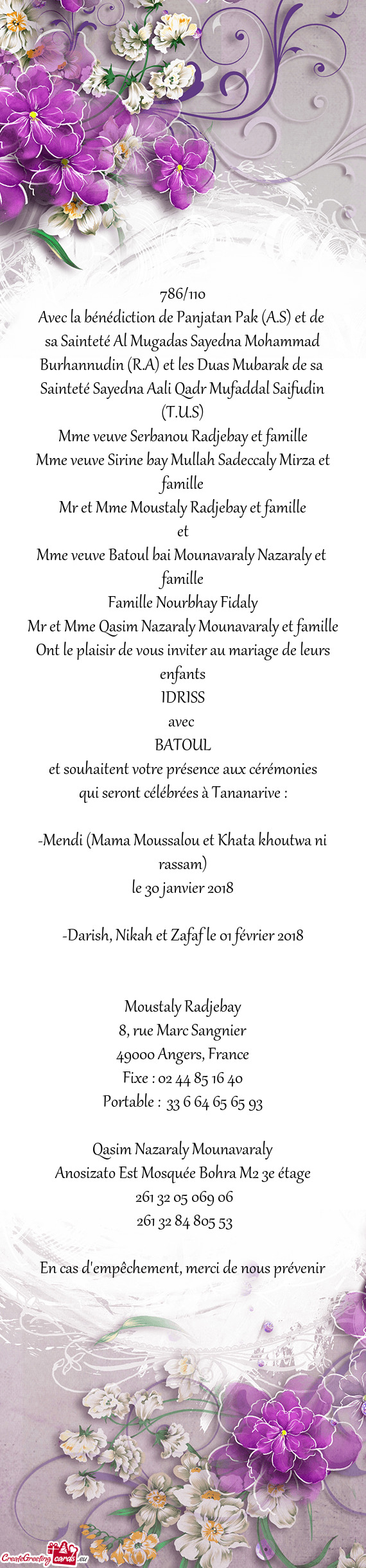 Mme veuve Batoul bai Mounavaraly Nazaraly et