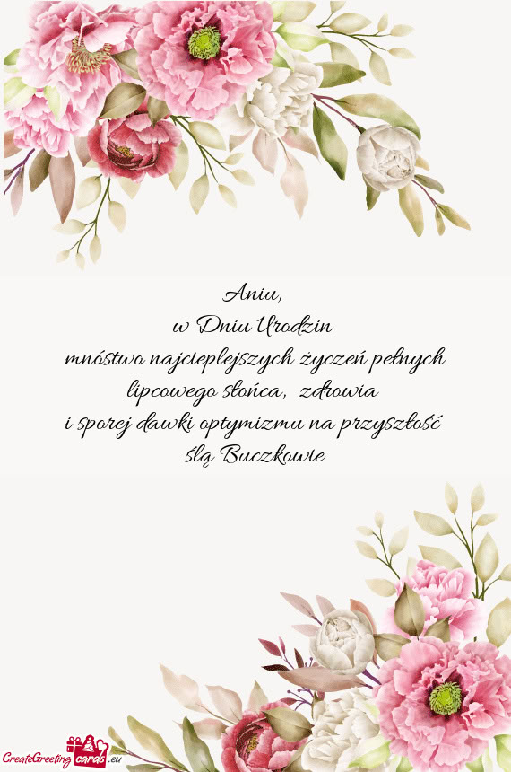 Mnóstwo najcieplejszych życzeń pełnych lipcowego słońca, zdrowia