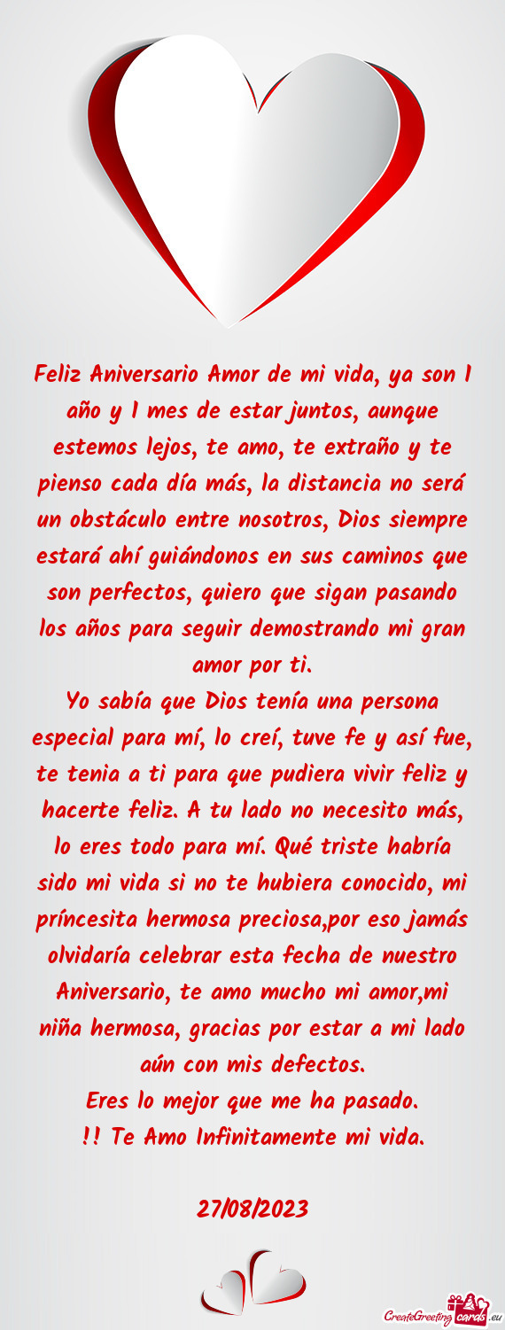 Mo, te extraño y te pienso cada día más, la distancia no será un obstáculo entre nosotros, Dios