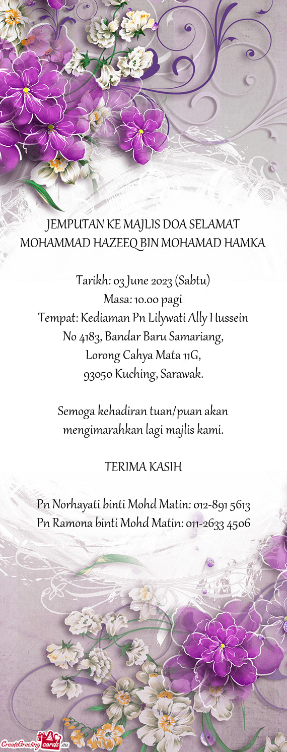 MOHAMMAD HAZEEQ BIN MOHAMAD HAMKA