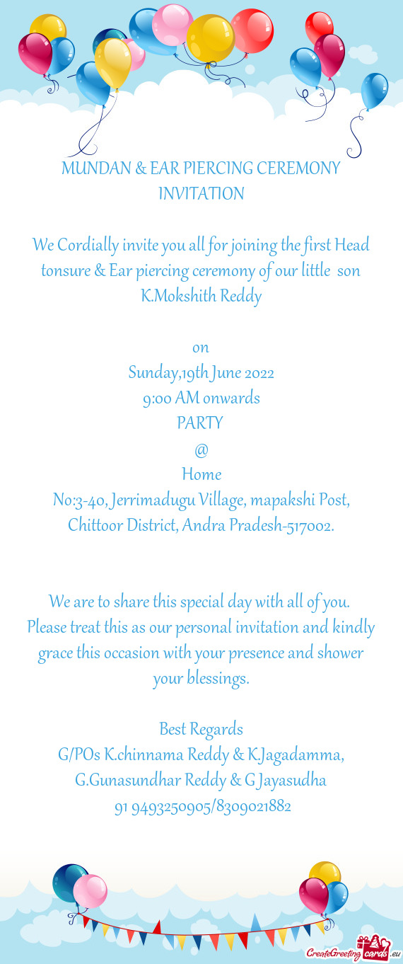 Mokshith Reddy on Sunday