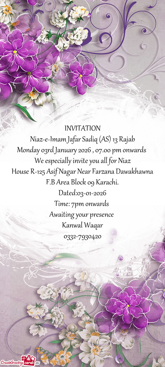 Monday 03rd January 2026 , 07.00 pm onwards