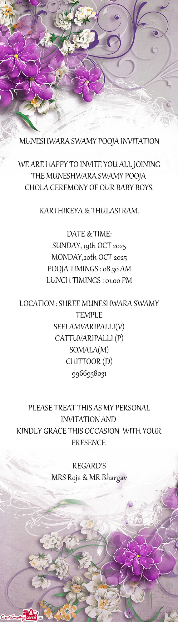 MONDAY,20th OCT 2025