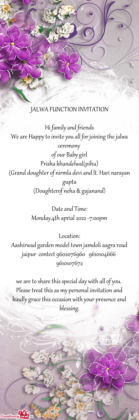 Monday,4th aprial 2022 -7:00pm