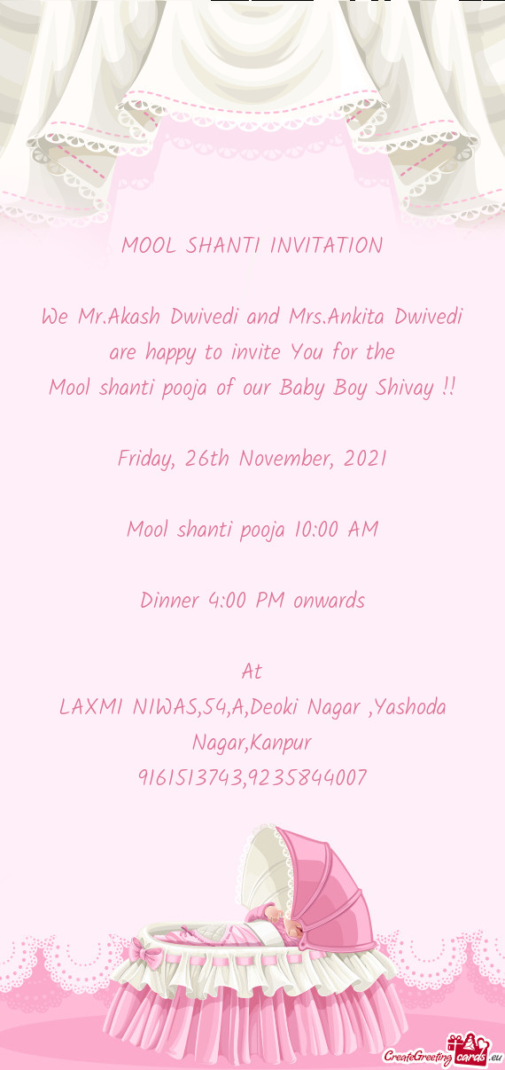 MOOL SHANTI INVITATION