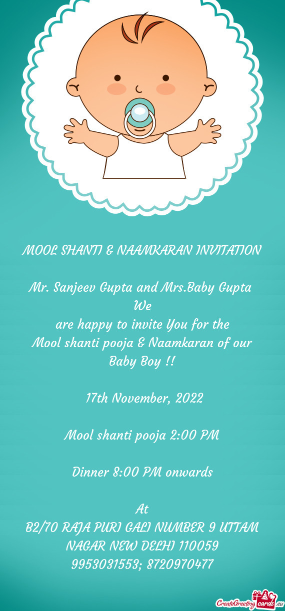 MOOL SHANTI & NAAMKARAN INVITATION