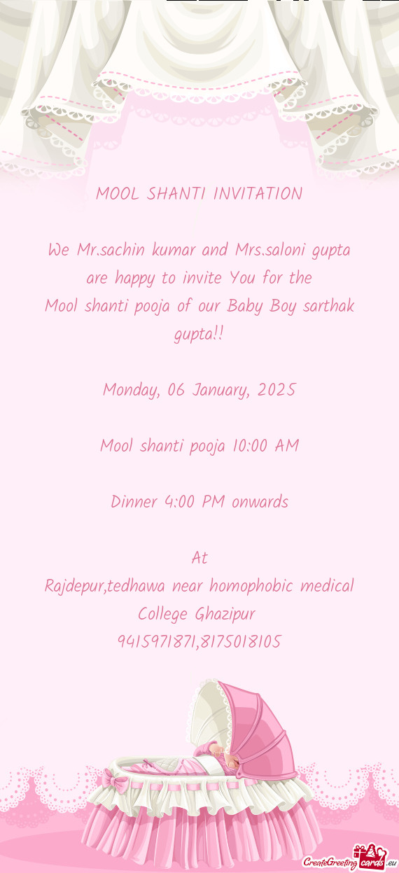 Mool shanti pooja of our Baby Boy sarthak gupta