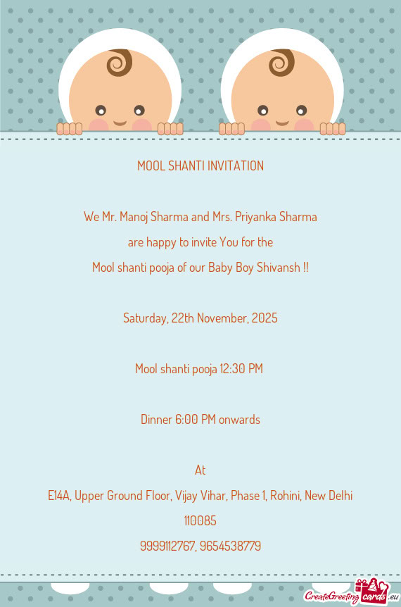 Mool shanti pooja of our Baby Boy Shivansh