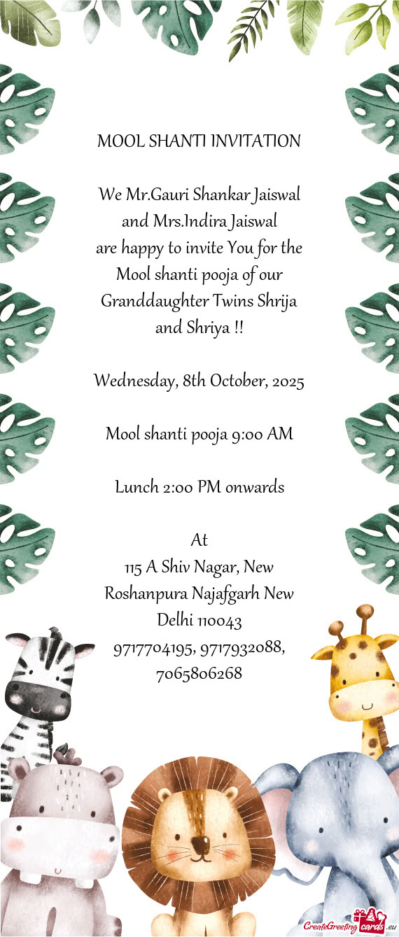 Mool shanti pooja of our Granddaughter Twins Shrija and Shriya