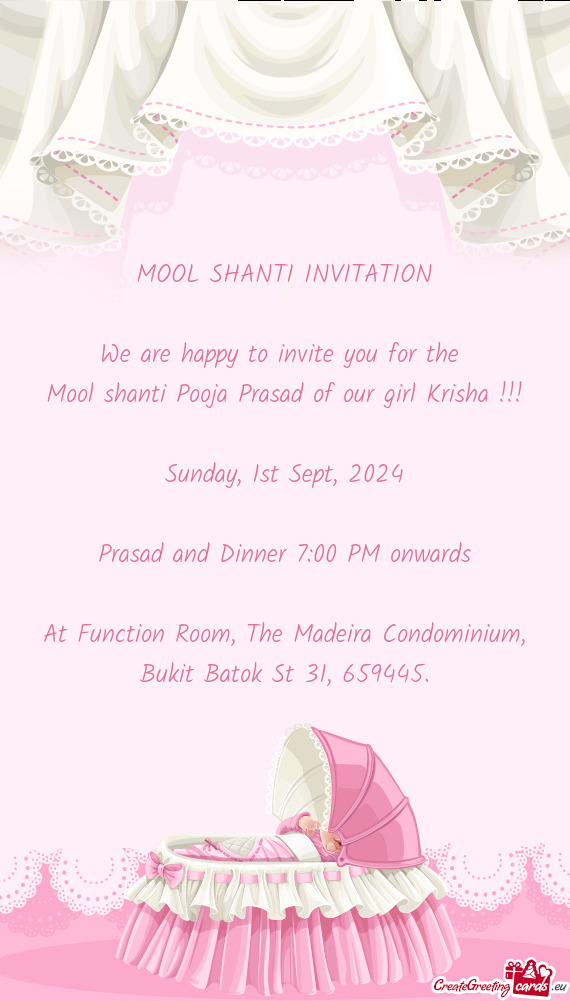 Mool shanti Pooja Prasad of our girl Krisha