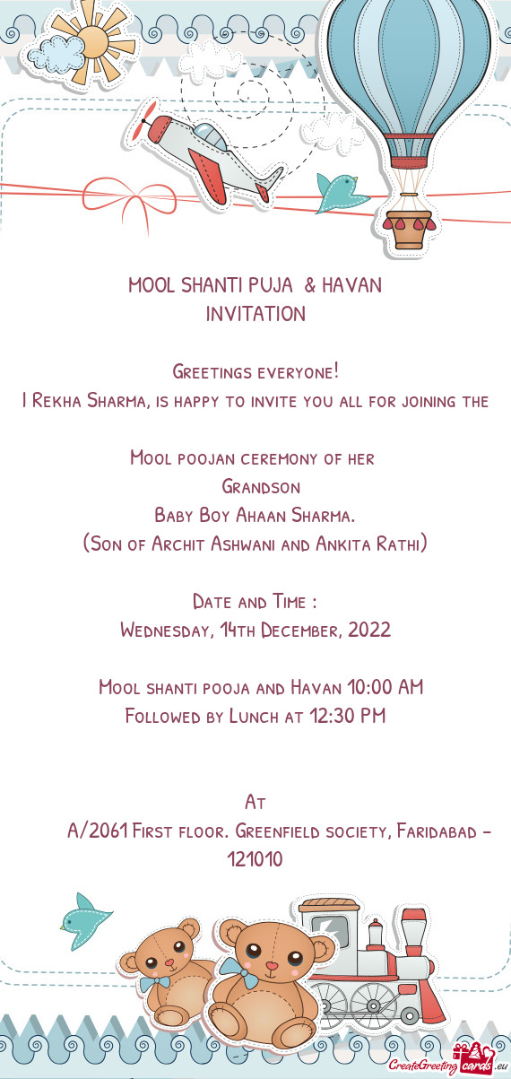 MOOL SHANTI PUJA & HAVAN